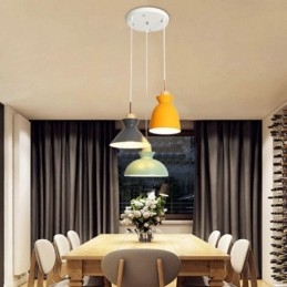 Lampă de suspendare Macaron Nordic Iron Simplu Arti Three Lights Fixture