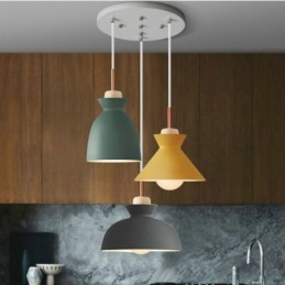 Lampă de suspendare Macaron Nordic Iron Simplu Arti Three Lights Fixture