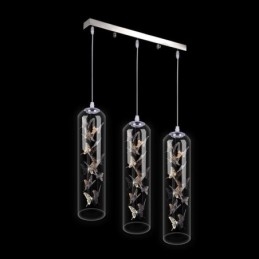 Lampă suspendată din sticlă Lampă cilindră nordică creativă Fluture