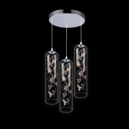 Lampă suspendată din sticlă Lampă cilindră nordică creativă Fluture