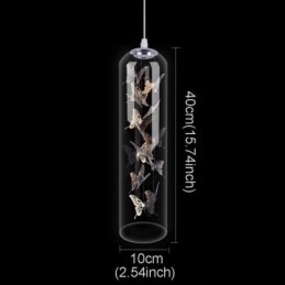 Lampă suspendată din sticlă Lampă cilindră nordică creativă Fluture
