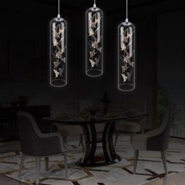 Lampă suspendată din sticlă Lampă cilindră nordică creativă Fluture