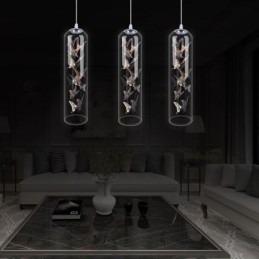 Lampă suspendată din sticlă Lampă cilindră nordică creativă Fluture