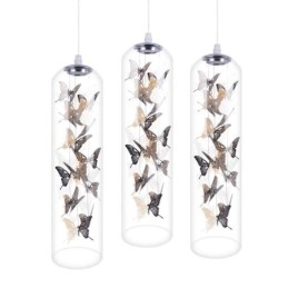 Lampă suspendată din sticlă Lampă cilindră nordică creativă Fluture