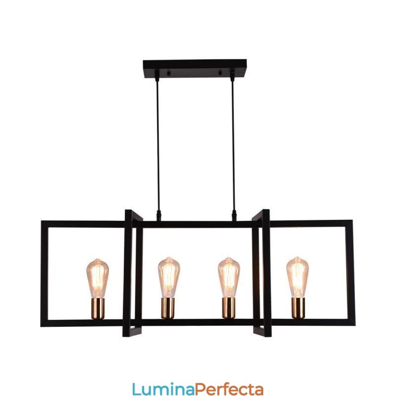 Lampă suspendată cu 4 lumini în stil industrial Lightingway
