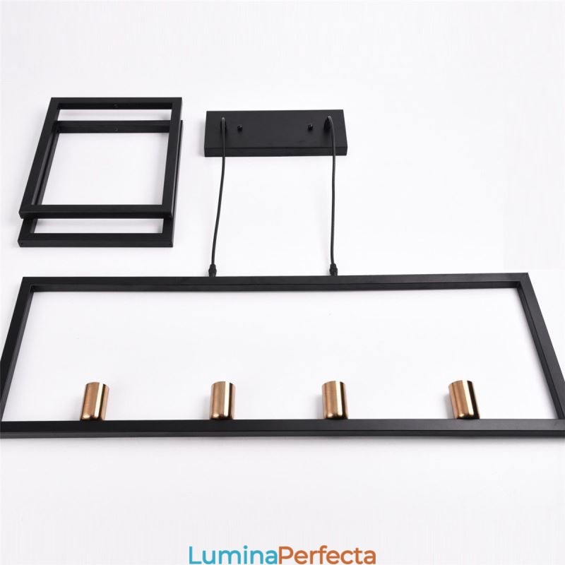 Lampă suspendată cu 4 lumini în stil industrial Lightingway