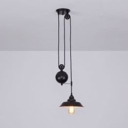 Lampă suspendată cu scripete pentru fermă industrială, design retractabil, înălțime reglabilă