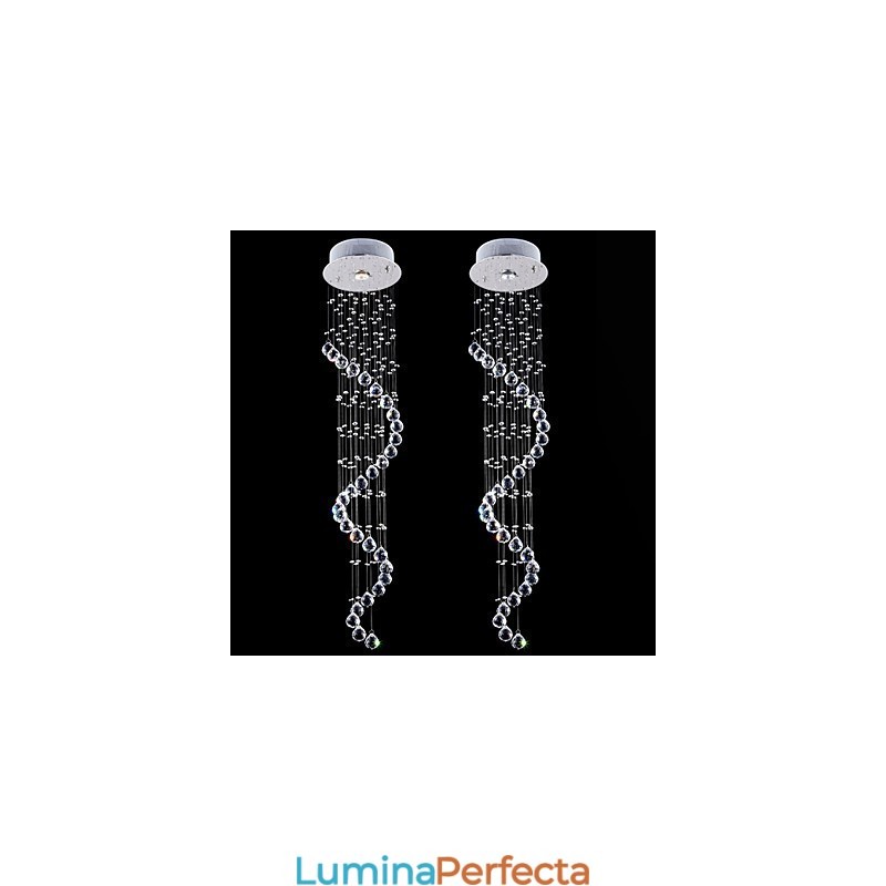 Lampă cu pandantiv de cristal Candelabru de iluminat 1 lumini Canpoy argintiu Lămpi de tavan cu Helix de cristal K9 H120CM