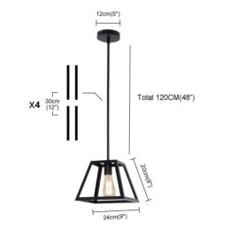 Plafoniera Rustic Farmhouse Pendant Mini Industrială Metal Plafoniera Forma Trapezoidală Insulă