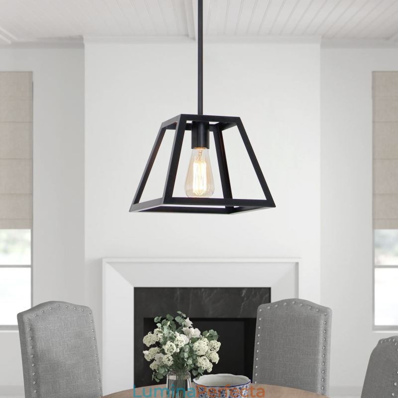 Plafoniera Rustic Farmhouse Pendant Mini Industrială Metal Plafoniera Forma Trapezoidală Insulă