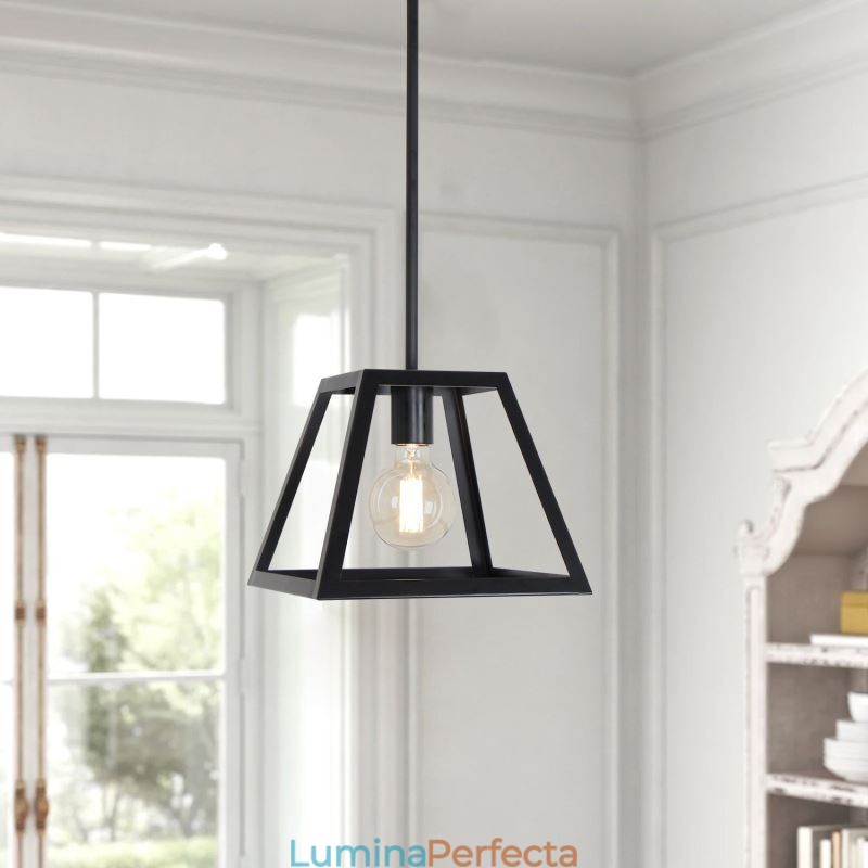 Plafoniera Rustic Farmhouse Pendant Mini Industrială Metal Plafoniera Forma Trapezoidală Insulă