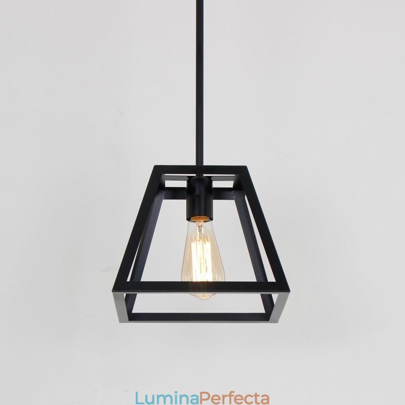 Plafoniera Rustic Farmhouse Pendant Mini Industrială Metal Plafoniera Forma Trapezoidală Insulă