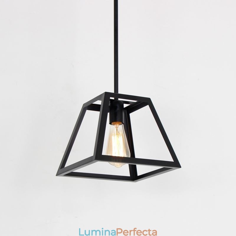 Plafoniera Rustic Farmhouse Pendant Mini Industrială Metal Plafoniera Forma Trapezoidală Insulă