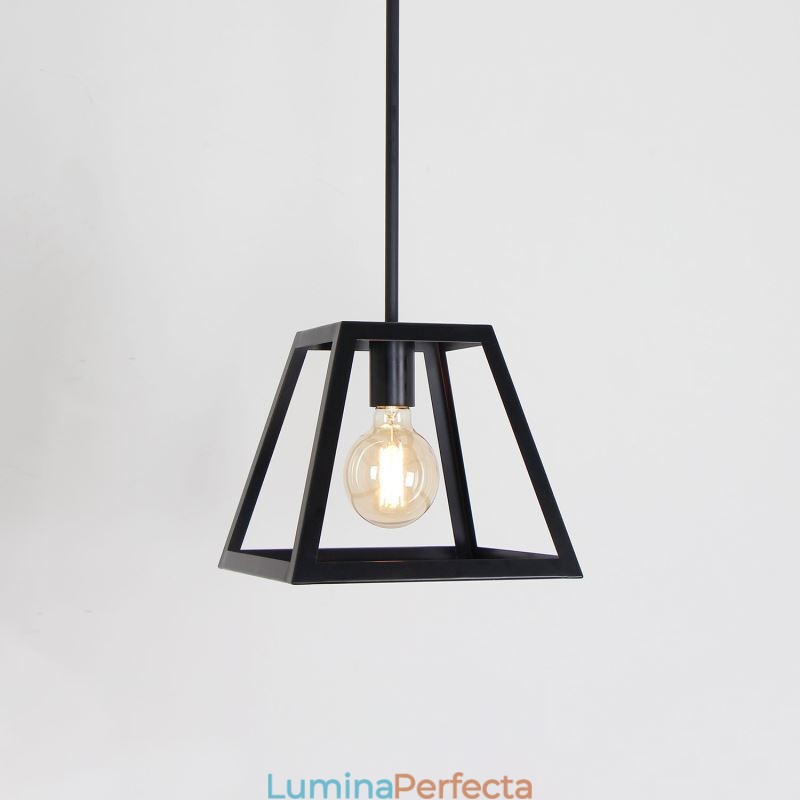 Plafoniera Rustic Farmhouse Pendant Mini Industrială Metal Plafoniera Forma Trapezoidală Insulă