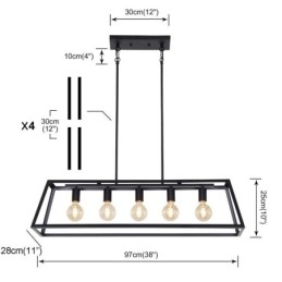 Plafoniera industrială metal suspendată, trapezoidală