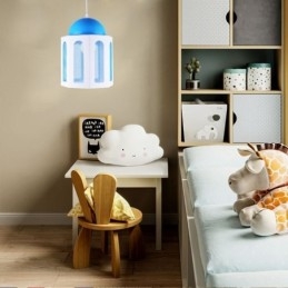 Lampă suspendată în formă de castel Lumină modernă de culoare albastru și alb