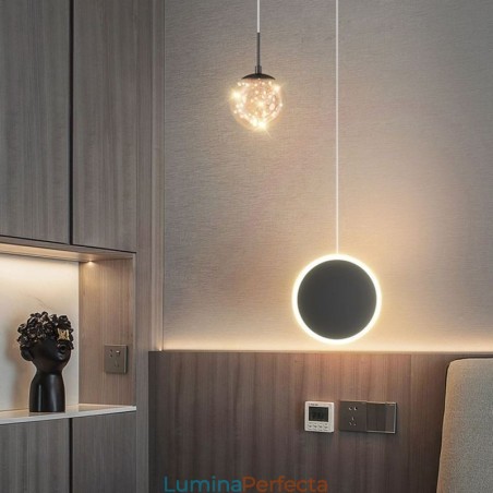 Lampă suspendată inel rotund Lampă suspendată modernă bilă Lampă suspendată inel rotund Lampă suspendată modernă bilă