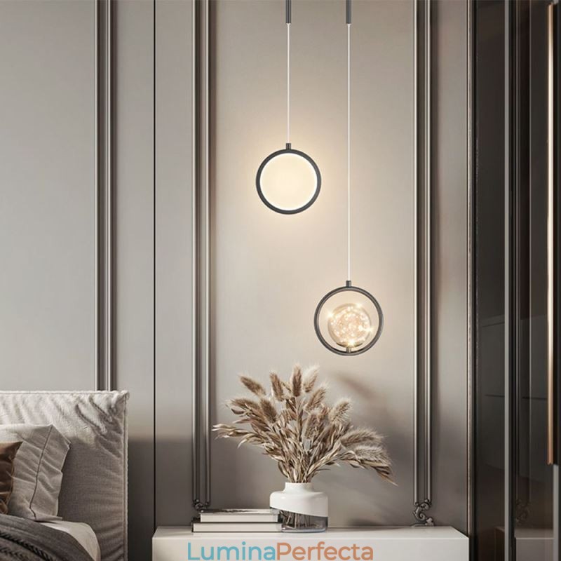 Lampă suspendată inel rotund Lampă suspendată modernă bilă