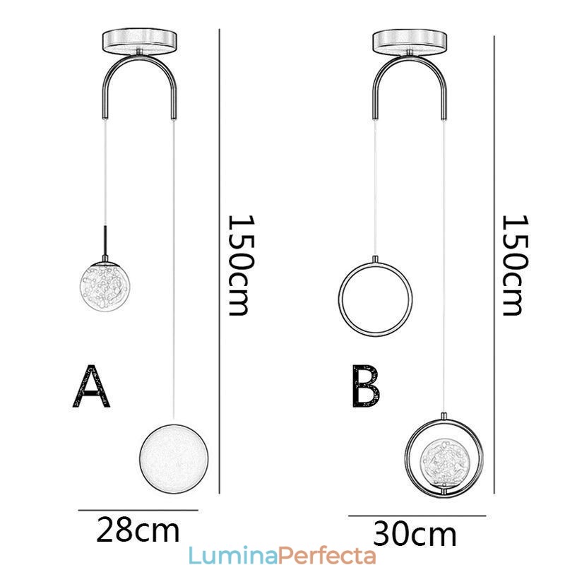 Lampă suspendată inel rotund Lampă suspendată modernă bilă