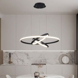 Candelabru modern, iluminat cu pandantiv cu 3 inele