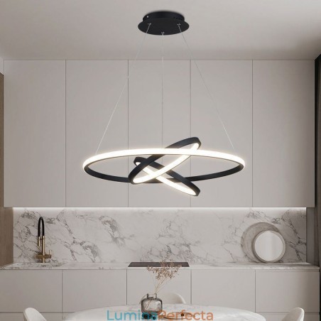 Candelabru modern, iluminat cu pandantiv cu 3 inele
