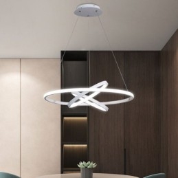 Candelabru modern, iluminat cu pandantiv cu 3 inele