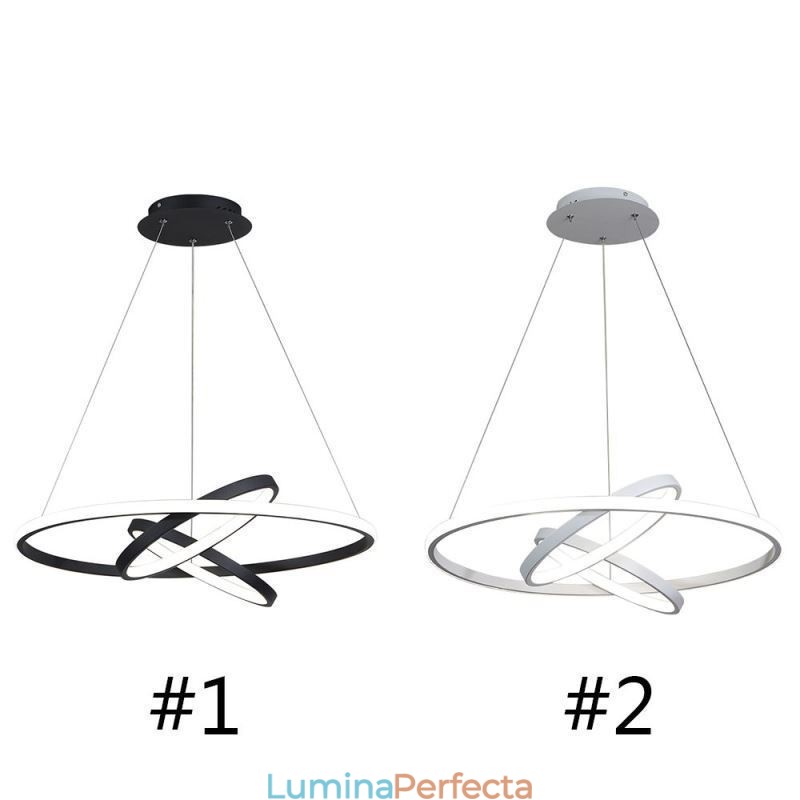Candelabru modern, iluminat cu pandantiv cu 3 inele