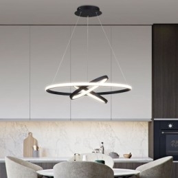 Candelabru modern, iluminat cu pandantiv cu 3 inele