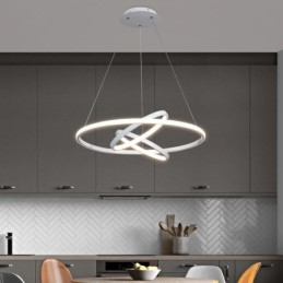 Candelabru modern, iluminat cu pandantiv cu 3 inele