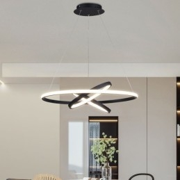 Candelabru modern, iluminat cu pandantiv cu 3 inele