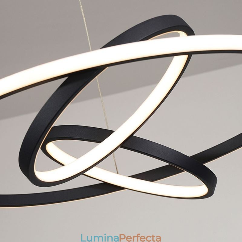 Candelabru modern, iluminat cu pandantiv cu 3 inele