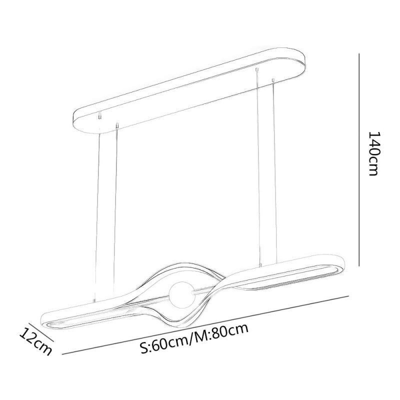Lampă suspendată liniară modernă, cu bandă lungă