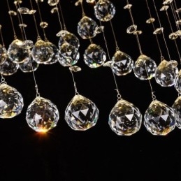 Plafoniera rotundă cu picătură de ploaie candelabru modern din cristal