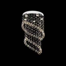 Plafoniera rotundă cu picătură de ploaie candelabru modern din cristal