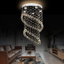 Plafoniera rotundă cu picătură de ploaie candelabru modern din cristal