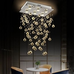Plafoniera modernă cu lustre din cristal