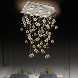 Plafoniera modernă cu lustre din cristal
