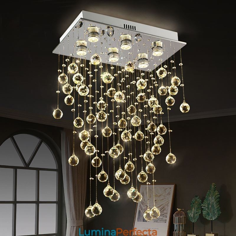 Plafoniera modernă cu lustre din cristal