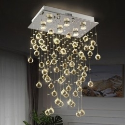Plafoniera modernă cu lustre din cristal