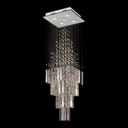 Candelabru din cristal modern pătrat Contemporan Elegant Plafoniera Duplex Scară