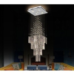 Candelabru din cristal modern pătrat Contemporan Elegant Plafoniera Duplex Scară