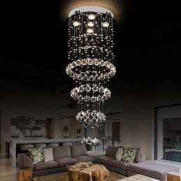 Candelabru Cristal Contemporan Elegant Plafoniera Duplex Scara