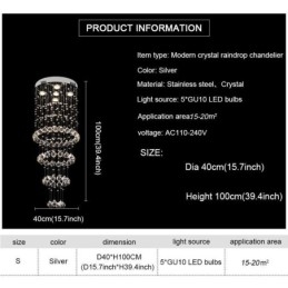 Candelabru Cristal Contemporan Elegant Plafoniera Duplex Scara