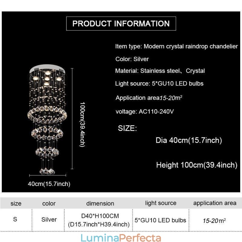 Candelabru Cristal Contemporan Elegant Plafoniera Duplex Scara