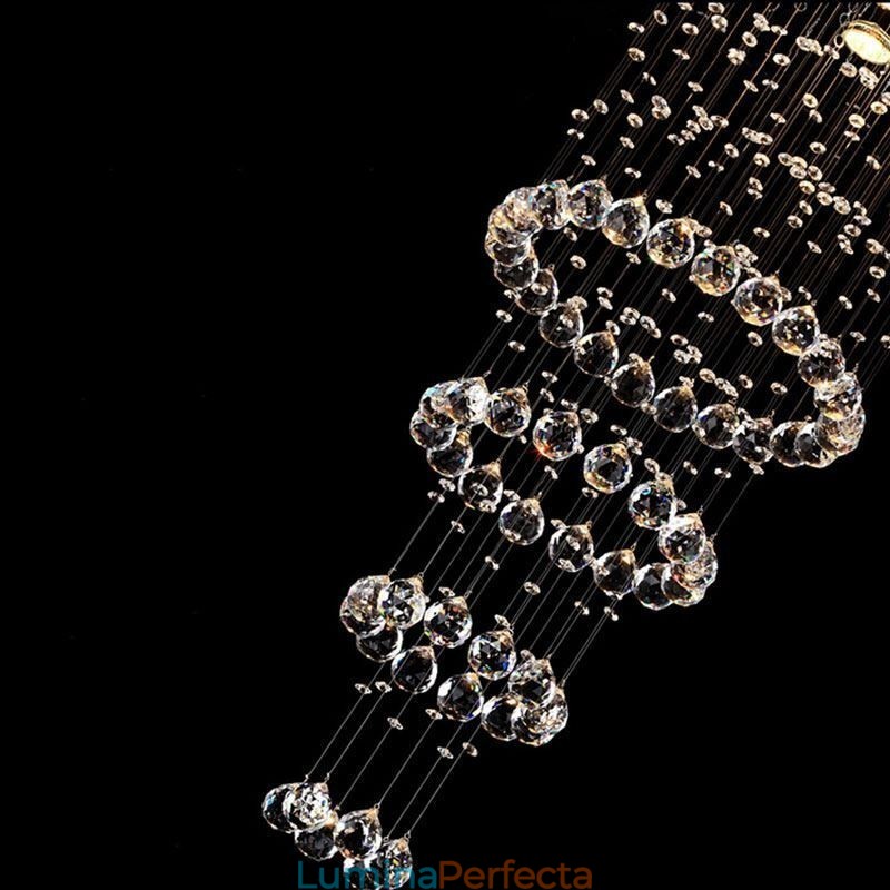 Candelabru Cristal Contemporan Elegant Plafoniera Duplex Scara