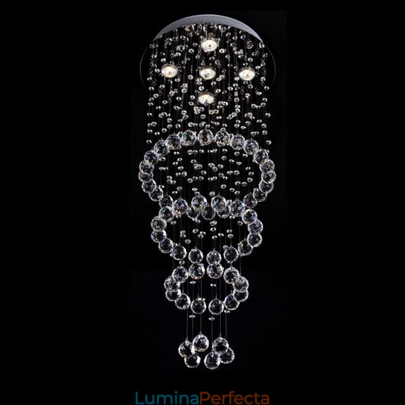 Candelabru Cristal Contemporan Elegant Plafoniera Duplex Scara
