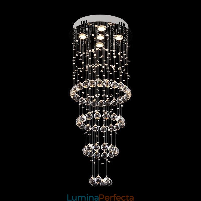 Candelabru Cristal Contemporan Elegant Plafoniera Duplex Scara