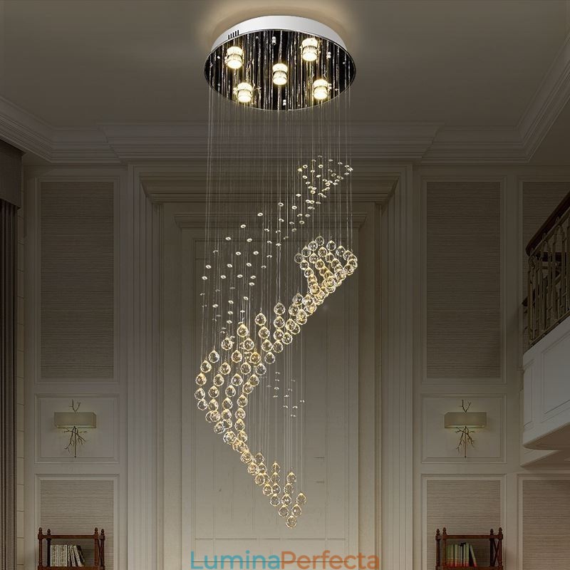 Candelabru elegant din cristal Raindrop Plafoniere Foyer
