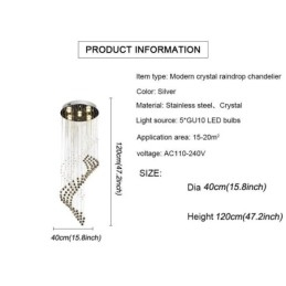 Candelabru elegant din cristal Raindrop Plafoniere Foyer