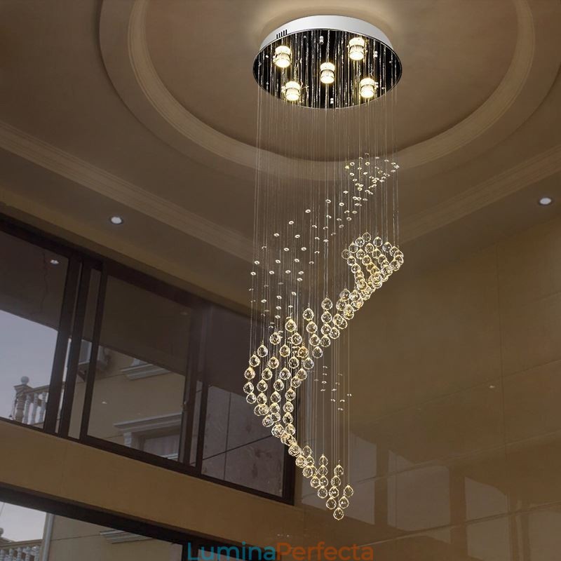 Candelabru elegant din cristal Raindrop Plafoniere Foyer